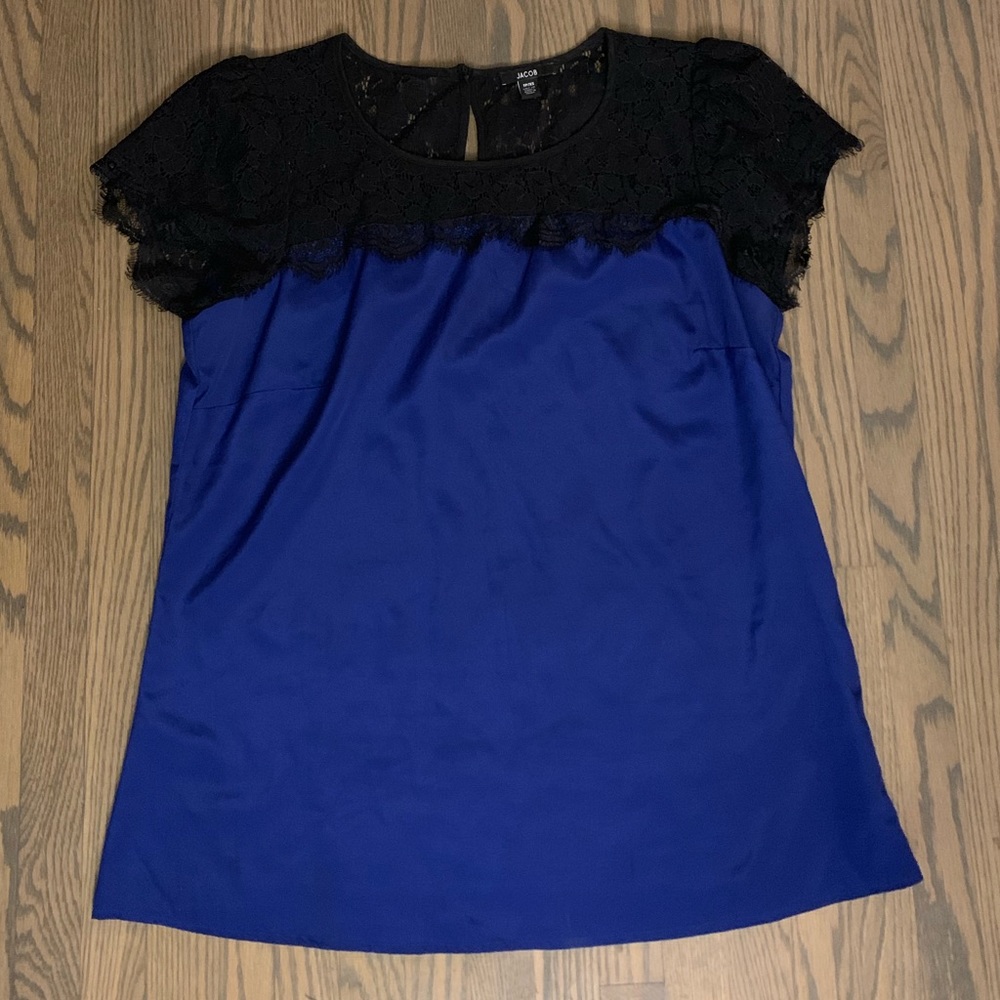 3 for $30 - Jacob blue and black lace top